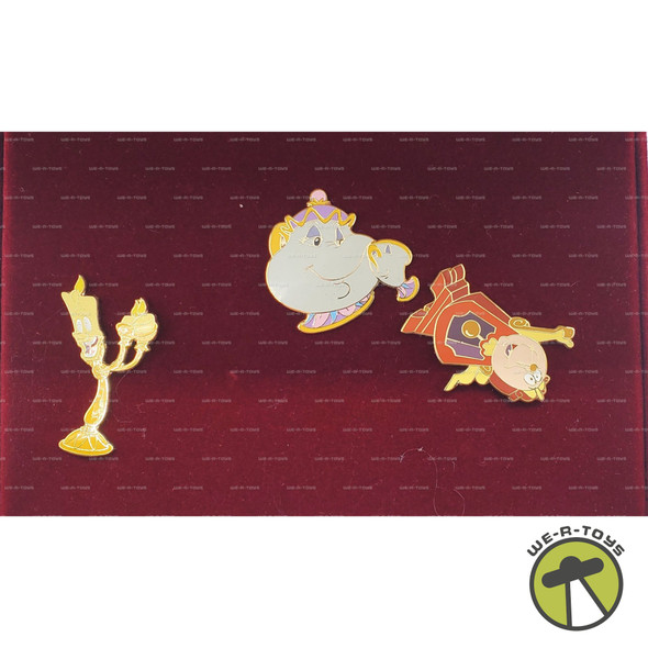 Beauty and the Beast Cogsworth, Lumiere, and Mrs. Potts 3 Piece Pin Set WDCC