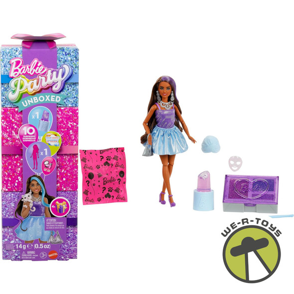 Barbie Party Unboxed Glam Party Series Purple Sparkle Doll & Accessories JFY66