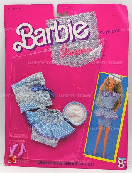 Barbie Jeans Fashions Barbie Doll Skirt Outfit Sailor Look #1692 Mattel 1988