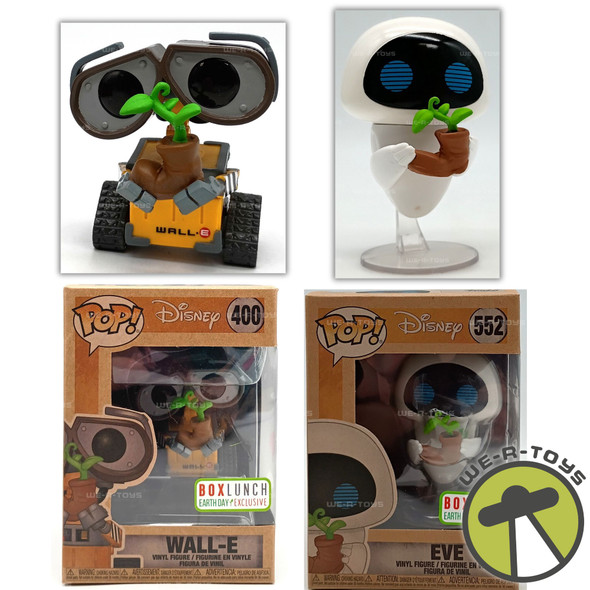 Funko POP! Disney Wall-E & Eve Set 2 Vinyl Figures #400 & 552 Earth Day Series