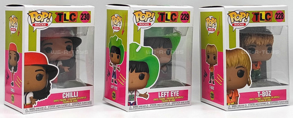 Funko Pop! Rocks TLC Left Eye Chilli & T-Boz 228/ 229/230 Vinyl Pop Figures Set