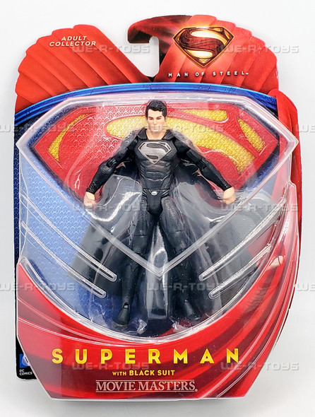 Superman Man of Steel Movie Masters Superman with Black Suit Figure 2013 Mattel