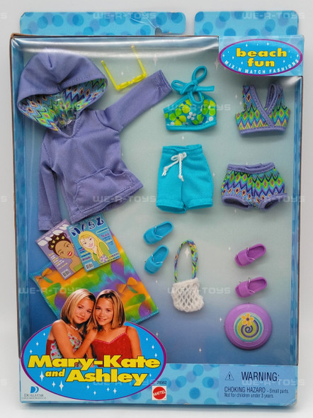 Mary-Kate and Ashley Beach Fun Mix N Match Doll Fashions Set 1999 Mattel 26562