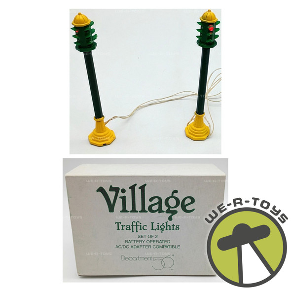 Department 56 Traffic Lights Set of 2 55000 w/ On/Off Switch Village Accessories