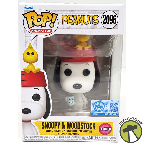 Funko Pop Animation #2096 Peanuts Snoopy & Woodstock Flocked Figure EE Exclusive