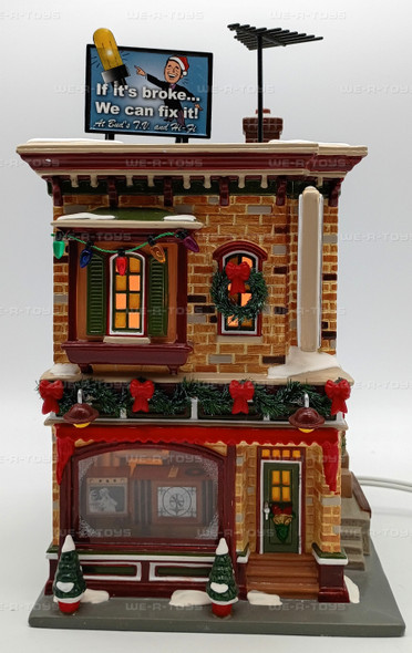 Department 56 Bud's T.V. & Hi-Fi The Original Snow Village Lighted Building