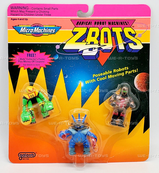 Micro Machines Zbots Bladeroller Emporon Throid Figure 3 Pack 1993 Galoob 65718