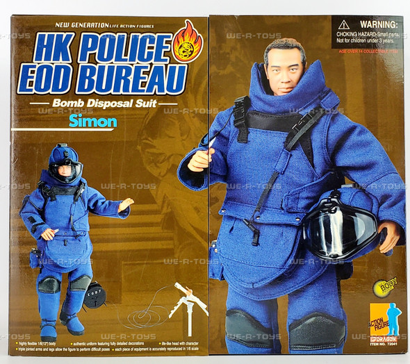 HK Police EOD Bureau Bomb Disposal Suit Simon Action Figure Dragon 72041