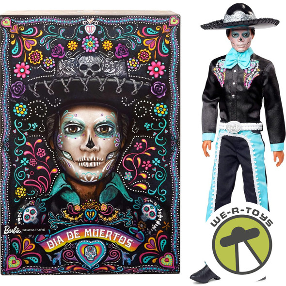 Barbie Signature Día De Muertos 2024 Collectible Ken Doll in Black Suit with Hat