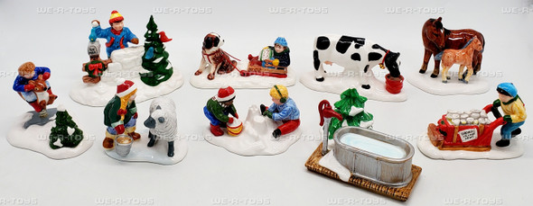 Lot of 9 Department 56 Snow Village Accessories