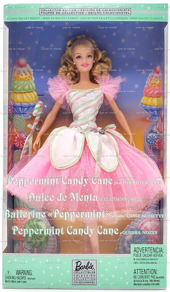 Peppermint Candy Cane Barbie Doll from The Nutcracker 2002 Mattel Multilingual