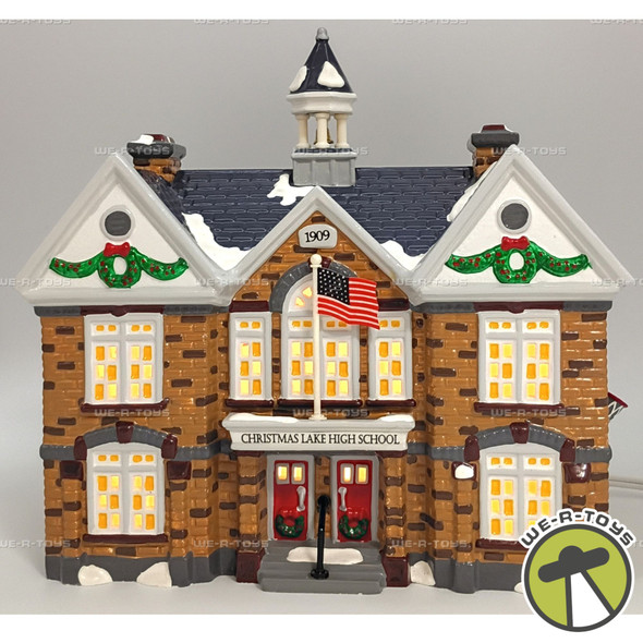Department 56 Christmas Lake High School Original Snow Village Lighted Building