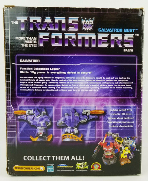Transformers Galvatron Bust Collector's Item Hasbro 2008 Diamond Select NRFB