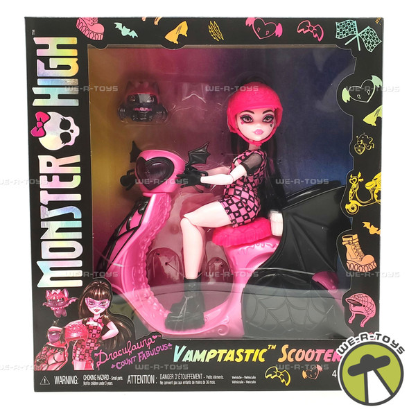 Monster High Draculaura Vamptastic Scooter Doll And Vehicle Playset Mattel NEW