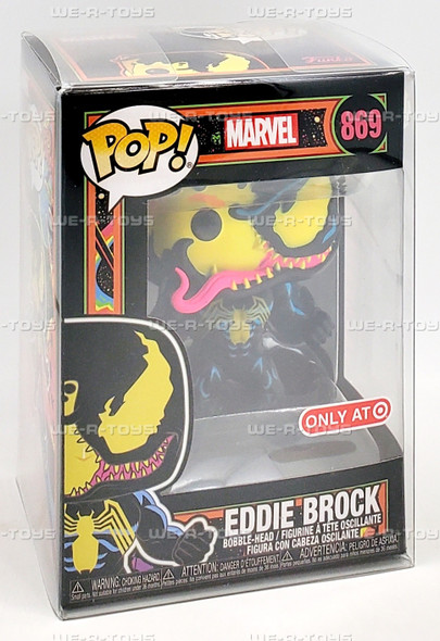 Funko POP Marvel Venom Eddie Brock Venom 869 Black Light Bobble Head Figure