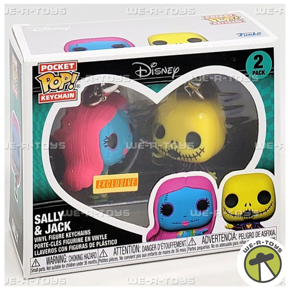 Funko Nightmare Before Christmas Sally & Jack Black Light Pocket Pop 2 Pack