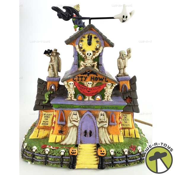 Creepy Hollow Village City Howl Hall House Halloween Village Lighted Building