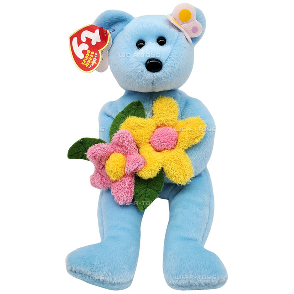 Ty Beanie Babies Bluebonnet the Bear Springtime Plush