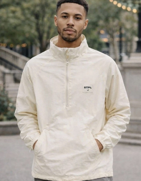 Staple Pigeon Jacket Windbreaker STPL Off White Half Zip Size M