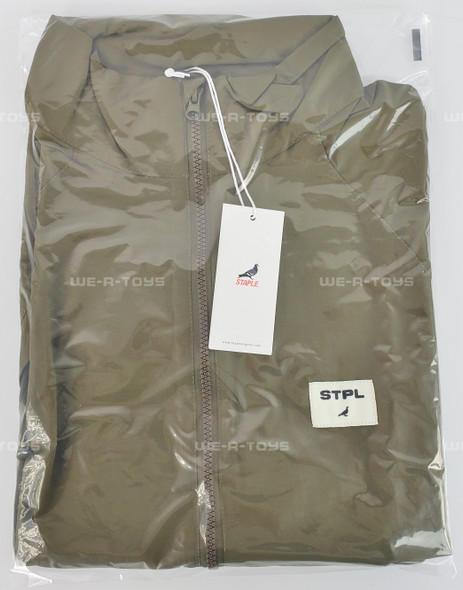 Staple Pigeon Jacket Windbreaker STPL Olive Green Half Zip Size M