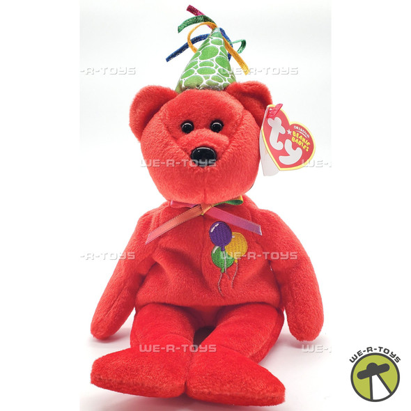 Ty Beanie Babies Happy Birthday the Red Bear Plush 2007