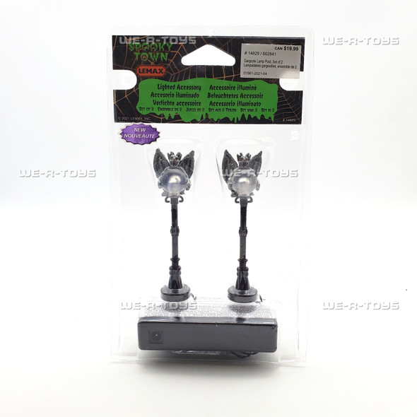 Lemax Gargoyle Lamp Post Halloween Village Set of 2 #14829