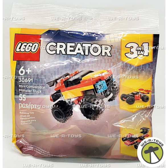 LEGO® Creator 3-in-1 Mini Convertible Monster Truck 55 Piece Building Set 30691
