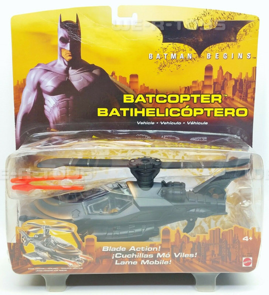 Batman Begins Batcopter Vehicle with Blade Action DC 2005 Mattel H6672 NRFP