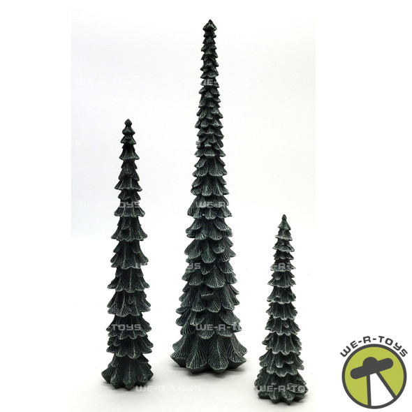 Department 56 Village Pencil Pines Cold Cast Porcelain Set of 3 #5246-9