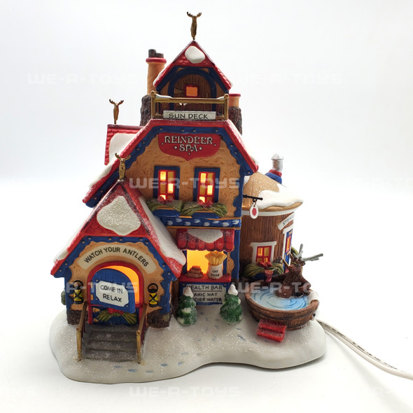 Department 56 North Pole Village Reindeer Spa Lit Building NEW