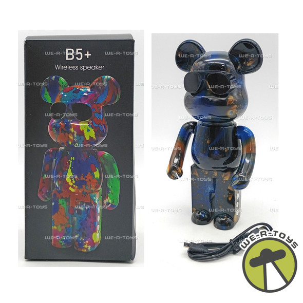 B5+ Wireless Bluetooth Speaker Bear Design with Galaxy Graffitti & Charging Cord