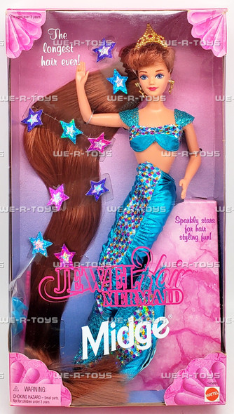 Jewel Hair Mermaid Midge Barbie Doll Longest Hair Ever 1995 Mattel 14589