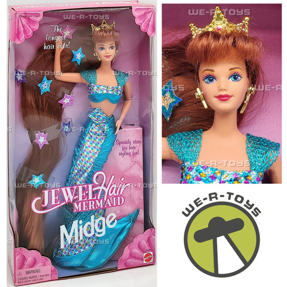 Jewel Hair Mermaid Midge Barbie Doll Longest Hair Ever 1995 Mattel 14589