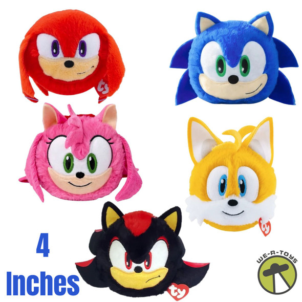 Ty Beanie Bouncer Sonic the Hedgehog Sonic Amy Tails Knuckles & Shadow Lot of 5