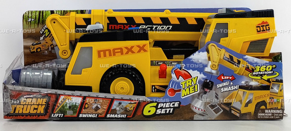Maxx Action 3-N-1 Crane Truck 6 Piece Set Vehicle Sunny Days Entertainment