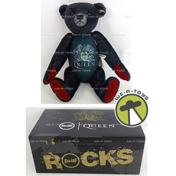 Steiff Rocks! Queen Teddy Bear Black Mohair Red Velvet Paws #355783