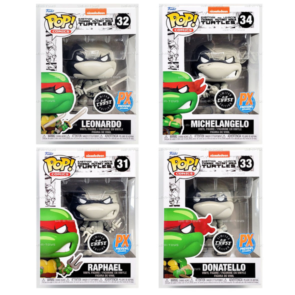 Funko POP Comics TMNT Raphael Michelangelo Leonardo & Donatello Lot of 4 Figures