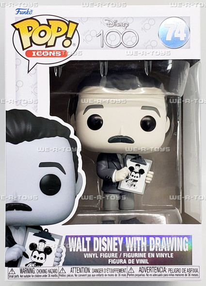 Funko POP Icons Disney 100 Walt Disney with Drawing 74 Vinyl Figure