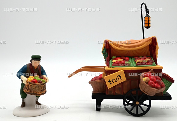 Department 56 Chelsea Market Fruit Monger & Cart Set of 2 Village Accessories