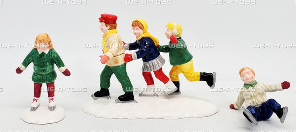 Department 56 Crack The Whip Skaters Set of 3 Original Snow Village 51713