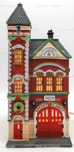 Department 56 Red Brick Fire Station Christmas In The City Lighted Building