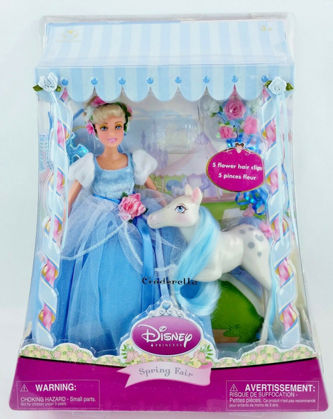 Disney Princess Cinderella Spring Fair Doll with Pony & 5 Hair Clips NRFB