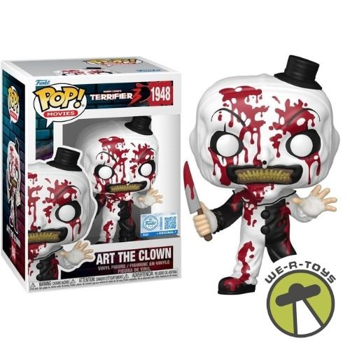Funko Pop Movies 1948 Terrifier 3 Art the Clown Bloody Vinyl Figure Exclusive