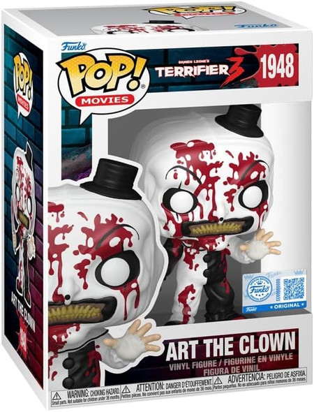 Funko Pop Movies 1948 Terrifier 3 Art the Clown Bloody Vinyl Figure Exclusive