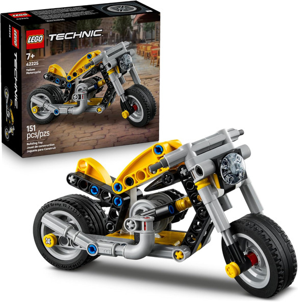 LEGO Technic Yellow Motorcycle Toy - Building Toy