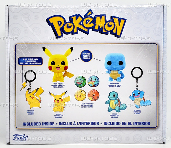 Funko Pokemon Collector's Box Featuring Flocked Pikachu and Squirtle