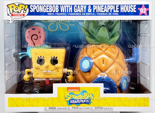 Funko POP Town Spongebob with Gary and Pineapple House 02 Vinyl Figures