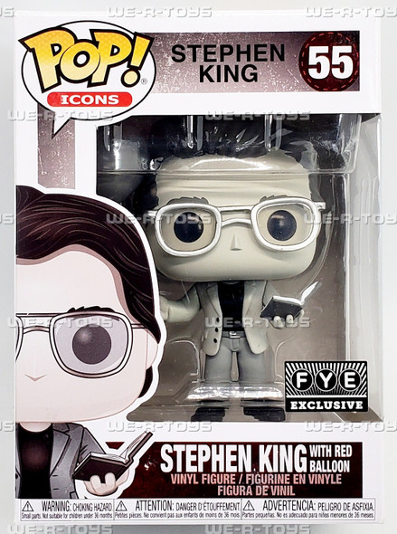 Funko POP Icons 55 Stephen King with Red Balloon B&W Vinyl Figure