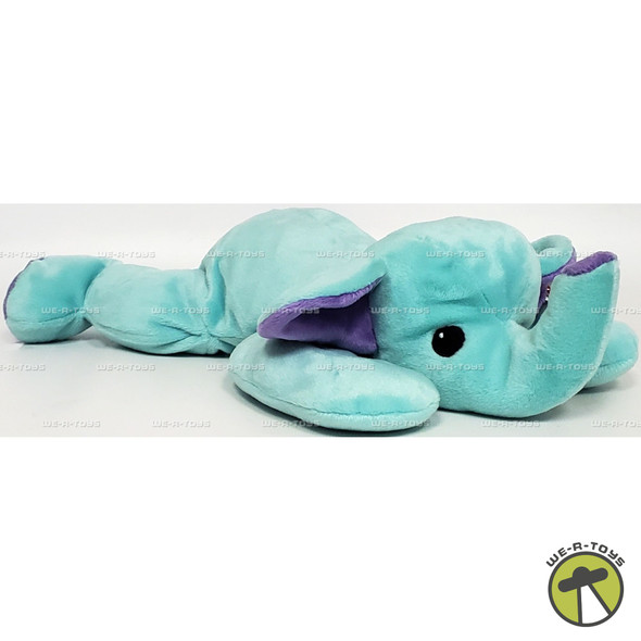Ty Pillow Pals Squirt the Elephant Teal Plush with Purple Ears 1998
