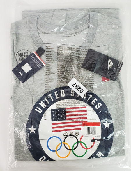 Nike Men's Team USA Tokyo Olympic Heritage T-Shirt Gray Size L